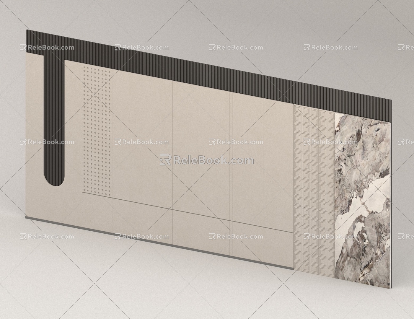 Living room TV background wall 3d model