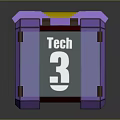 Purple Tech 3 Cube Shaped Container Design With Metallic Edges And Transparent Front Panel 3d model