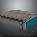 Steel Frame Industrial Building With Grey Roof Blue Walls And Metal Structure Design