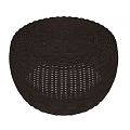 Modern Dark Brown Woven Round Stool with Intricate Weave Details