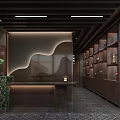 Modern Beauty Hair Salon Interior With Wooden Display Shelves Front Desk And Green Plants