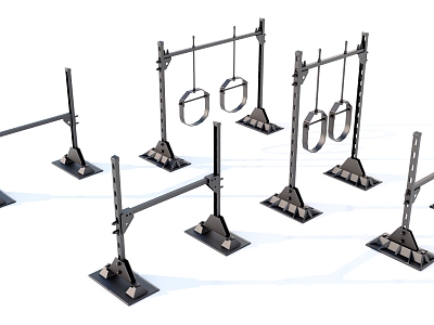 Pipe Support Frame Iron Frame 3d model