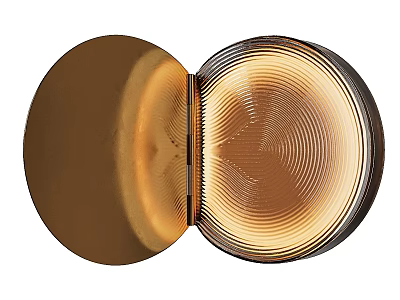 Modern Round Wall Light With Textured Glass And Warm Gold Metal Finish 3d model