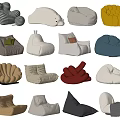 Lazy Sofa Single Sofa Casual Sofa Bean Bag Sofa Cushion 3d model