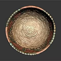 Handwoven Orange Red Basket With Intricate Colorful Patterns For Home Storage