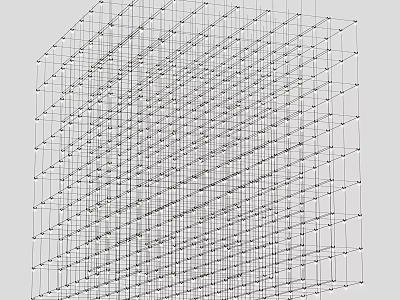 Geometric Grid Design Chandelier with Black Metal Frame Minimalist Style Modern Home Decor 3d model