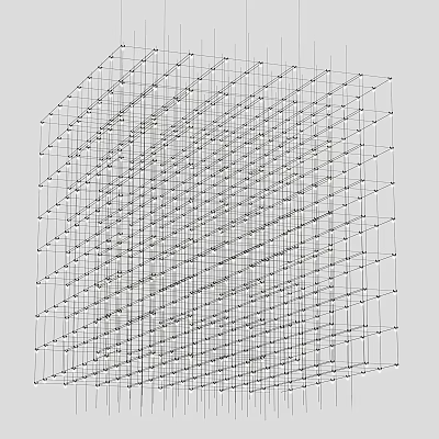 Geometric Grid Design Chandelier with Black Metal Frame Minimalist Style Modern Home Decor 3d model