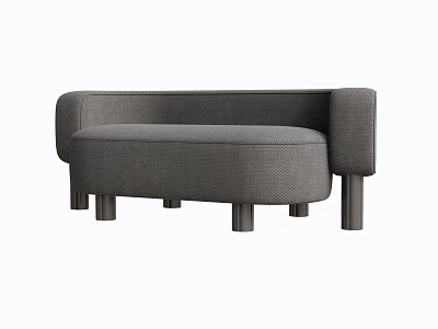 Gray Upholstered Sectional Sofa With Modern Design Metal Legs And Comfortable Seating 3d model