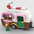 LEGO Toy Blocks Christmas Gingerbread Man Camper RV 3d model