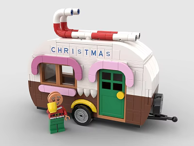 LEGO Toy Blocks Christmas Gingerbread Man Camper RV 3d model