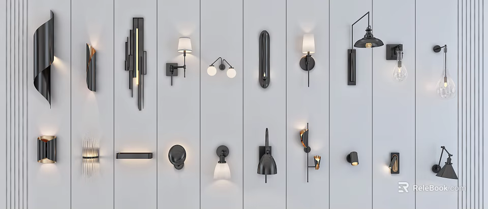 Modern Wall Sconce Collection With Various Designs For Home Lighting 3d model
