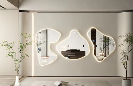 Modern Mirror Dressing Mirror Art Mirror Alien Mirror Floor Mirror Irregular Mirror Full-length Mirror 3d model