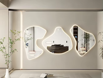 Modern Mirror Dressing Mirror Art Mirror Alien Mirror Floor Mirror Irregular Mirror Full-length Mirror 3d model