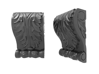 Decorative Carved Corbels With Intricate Leaf Patterns And Curved Ornamental Details 3d model