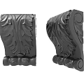 Decorative Carved Corbels With Intricate Leaf Patterns And Curved Ornamental Details