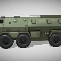 Green Military Armored Truck With Multi Wheel Drive And Tactical Design