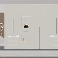 Modern White Wardrobe Interior Design With Lighted Open Compartments And Drawers 3d model