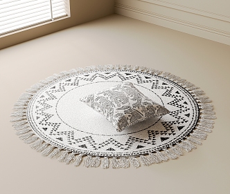 French Round Carpet 3d model