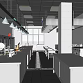 Commercial Kitchen Interior With Stainless Steel Worktables Range Hoods And Appliances