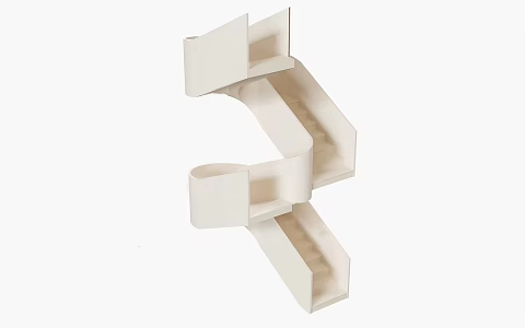 Quiet whirling stairs Cream whirling stairs 3d model