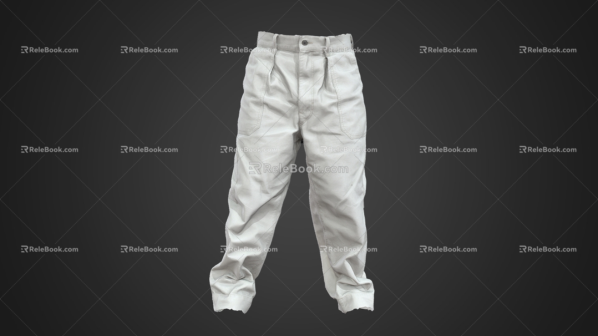 Modern Pants Trousers Scan Pants Clothing Clothes light gray Pants 3d model