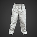 Modern Pants Trousers Scan Pants Clothing Clothes light gray Pants 3d model