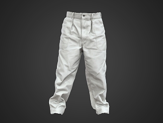 Modern Pants Trousers Scan Pants Clothing Clothes light gray Pants 3d model