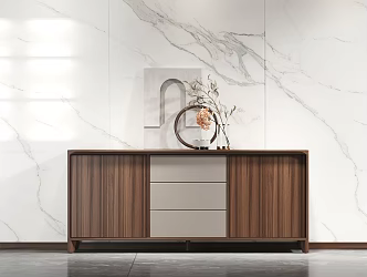 Modern Solid Wood Sideboard 3d model
