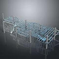 Iron frame large iron frame iron frame house factory industrial iron frame iron ladder rigid ladder work frame rigid scaffold 3d model