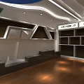 Kemflo Showroom Interior Design With Reception Counter Display Shelves And Lighting