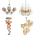 Modern chandelier combination 3d model