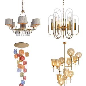 Modern chandelier combination 3d model