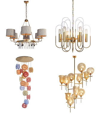 Modern chandelier combination 3d model