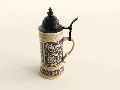 European-style retro thermos 3d model