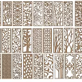 Decorative Wooden Room Dividers With Intricate Carved Floral Geometric Tree Patterns