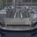 Hovercraft Number 4 With Pontoon Deck And Propeller Fans On Water Surface