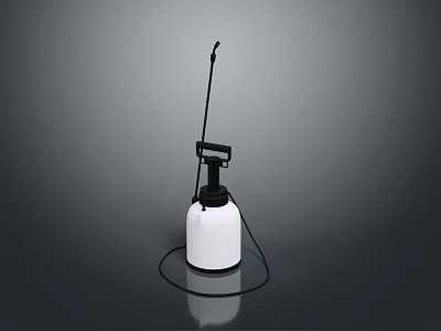 White Spray Bottle With Black Nozzle Handle For Household Cleaning Use 3d model