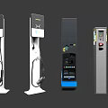 Electric Vehicle Charging Stations With Various Modern Designs And Functional Features 3d model