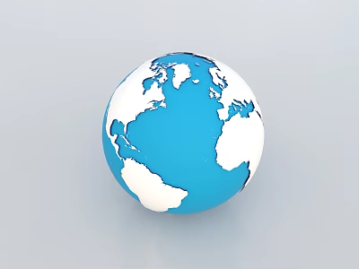 Blue And White Globe Decorative Ornament Combination For Home Desktop Decoration 3d model