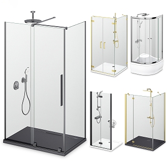 Glass shower room 3d model