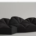 Unique Shape Sofa With White Black Pleated Design Modern Upholstered Furniture