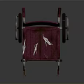 Sturdy Wheelchair With Stainless Steel Frame Red Upholstered Seat And Armrests