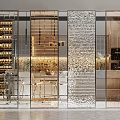 Modern partition glass brick screen partition 3d model