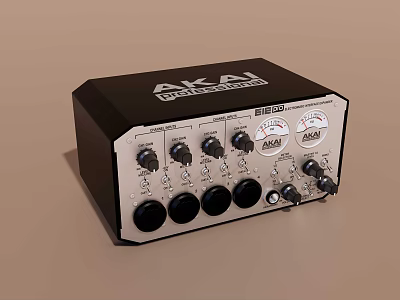 Music Equipment Four-channel Deck Red Well Equipment AKAI 3d model