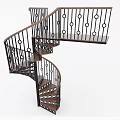 modern revolving staircase 3d model