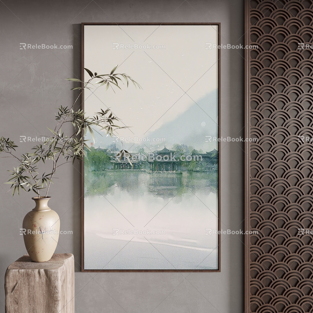 New Chinese Decorative Painting 3d model