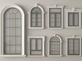 European-style window combination sliding window casement window curved window floor-to-ceiling window 3d model