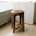 Simple Modern Wooden Side Table With Round Top For Living Room Corner