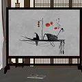 new chinese style screen 3d model