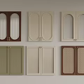 Various Designed Cabinet Doors With Glass Panels And Grid Patterns In Different Colors